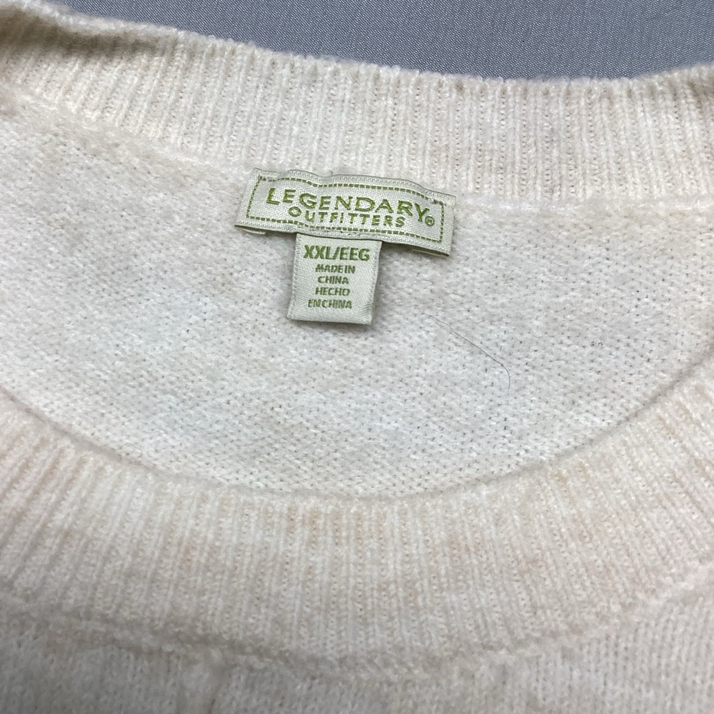Legendary Outfitters Sweater Womens XXL Cream White Oversized Crewneck - Picture 5 of 10